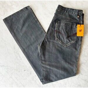 Enzo Darby-3 Grey Denim Jeans Zip Fly 100% Cotton Men's Size 34W x 35L